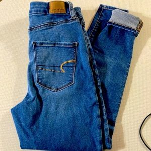American Eagle super high-rise, next level stretch jeans